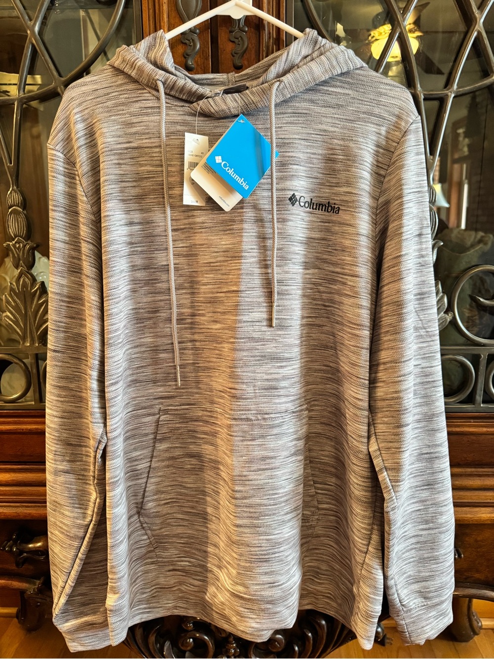 Columbia Men's Marled Light Gray Pullover Performance Hoodie